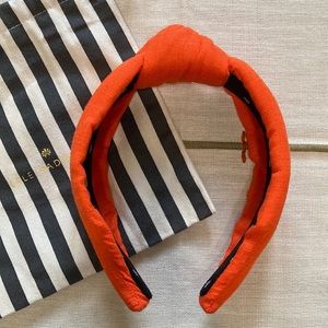 Lele Sadoughi Orange Linen Headband